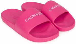 Calvin Klein Kids logo-print slides Pink