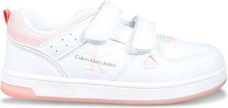 Calvin Klein Kids logo-print touch-strap sneakers White