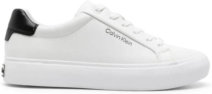 Calvin Klein logo-debossed leather snekaers White