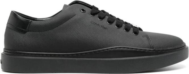Calvin Klein logo-debossed textured sneakers Black