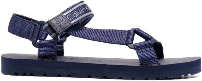 Calvin Klein logo open-toe sandals Blue
