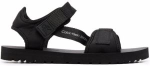 Calvin Klein logo-patch touch-strap sandals Black