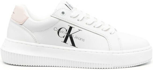 Calvin Klein logo-print lace-up sneakers White