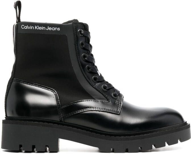 Calvin Klein military ankle boots Black