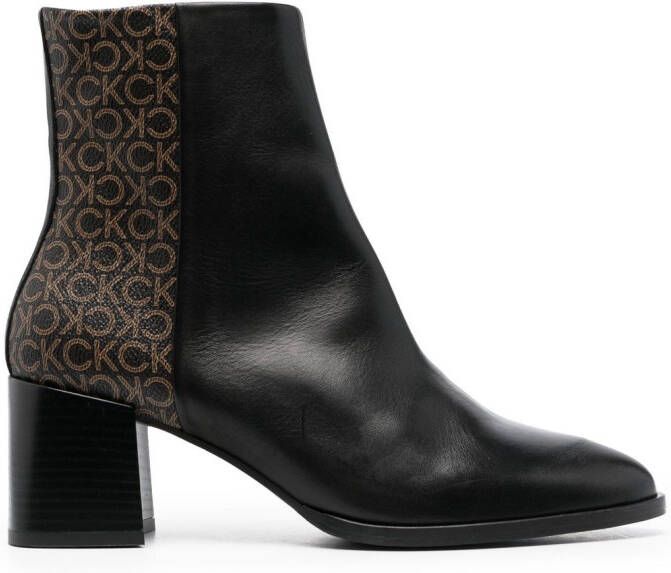 Calvin Klein monogram-print ankle boots Black