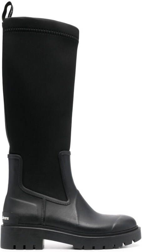 Calvin Klein neoprene knee-length boots Black