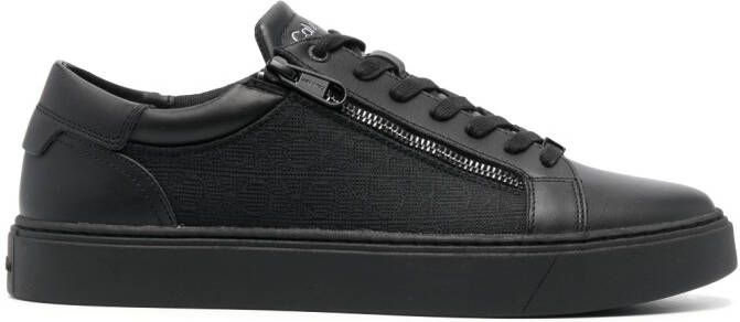 Calvin Klein zip-up leather sneakers Black