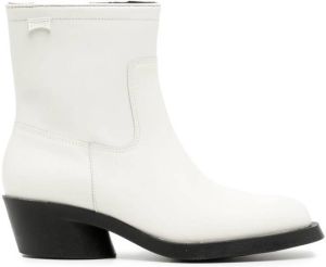 Camper 50mm heeled leather boots White
