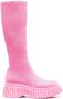 Camper 70mm knitted platform boots Pink - Thumbnail 1