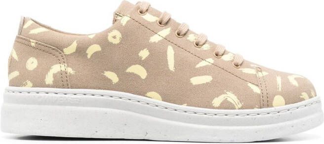 Camper abstract-pattern lace-up sneakers Neutrals