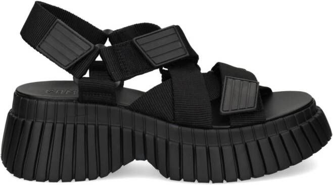 Camper BCN platform touch-strap sandals Black