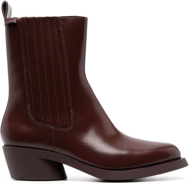 Camper Bonnie 50mm leather ankle boots Brown