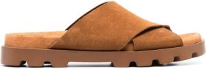 Camper Brutus cross-strap slide sandals Brown