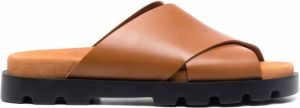 Camper Brutus crossover-strap leather sandals Brown