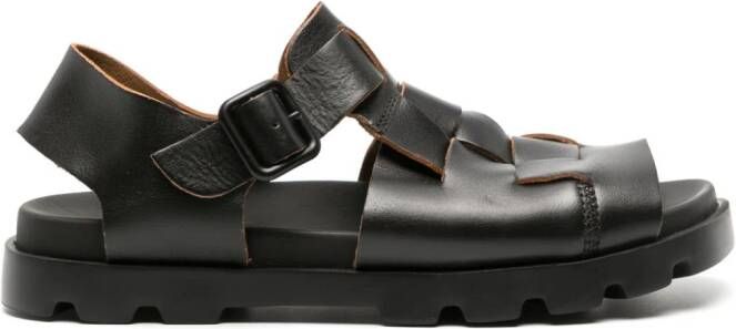 Camper Brutus interwoven-design leather sandals Black