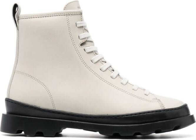 Camper Brutus lace-up leather boots Neutrals