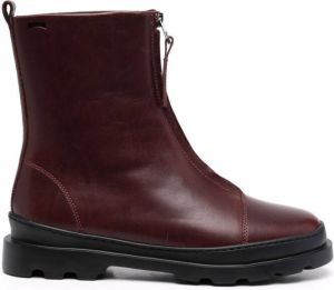 Camper Brutus leather ankle boots Red