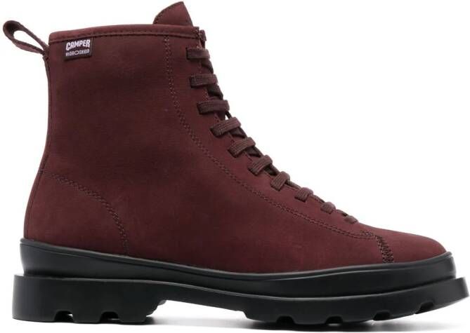 Camper Brutus suede lace-up boots Red