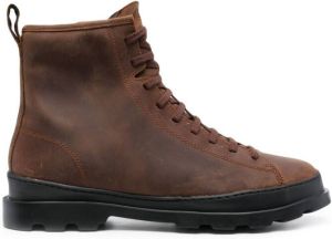 Camper calf leather lace-up boots Brown