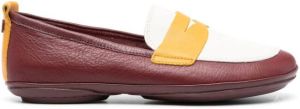 Camper contrasting-panel detail loafers Red