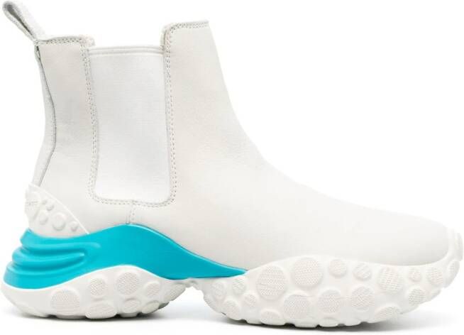 Camper contrasting-sole leather boots White