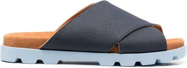 Camper cross-strap leather sandals Blue