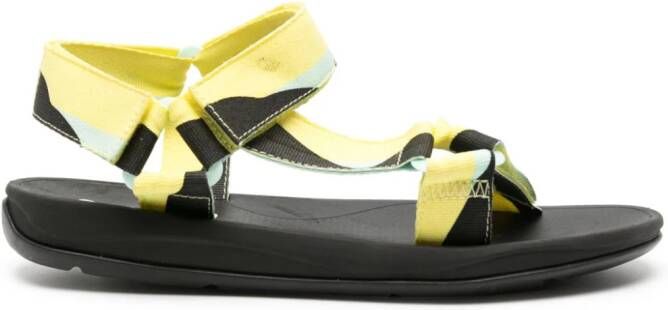 Camper graphic-print touch-strap-fastening sandals Yellow