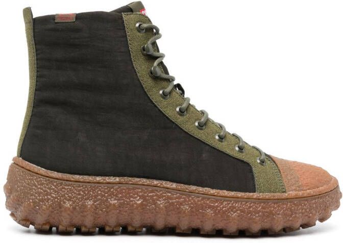 Camper Ground high-top leather sneakers Green