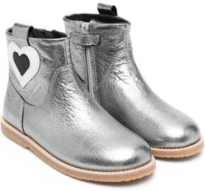 Camper heart-patch metallic-effect boots Grey