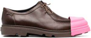 Camper Junction panelled lace-up shoes Medium brown