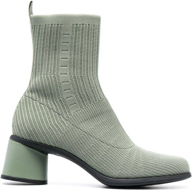 Camper Kiara 65mm square-toe boots Green