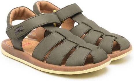 Camper Kids Bicho touch-strap leather sandals Green