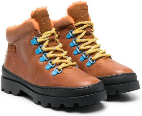Camper Kids Brutus leather lace-up boots Brown