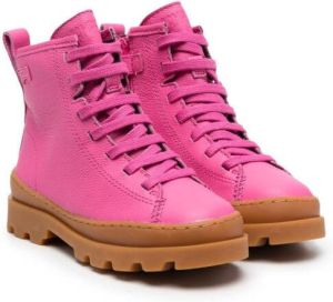 Camper Kids Brutus leather lace-up boots Pink