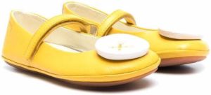 Camper Kids button-detail leather ballerinas Yellow
