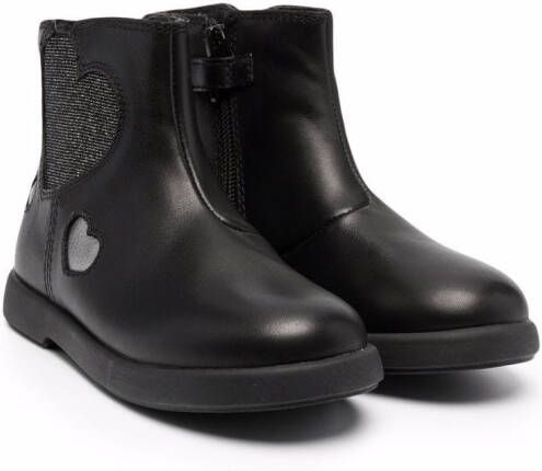 Camper Kids heart-patch detail boots Black