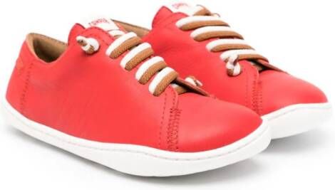 Camper Kids lace-up leather sneakers Red