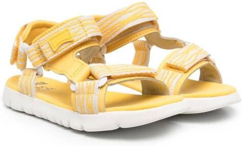 Camper Kids logo touch-strap sandals Yellow