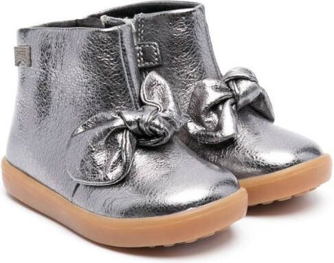 Camper Kids metallic leather boots Silver