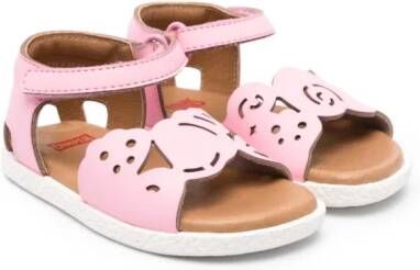 Camper Kids Miko Twins perforated leather sandals Pink