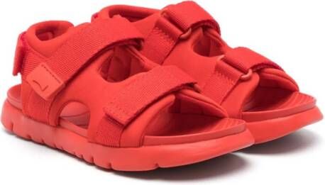 Camper Kids Oruga logo-embossed sandals Red