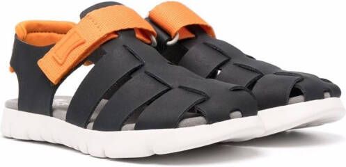 Camper Kids Oruga touch-strap leather sandals Black