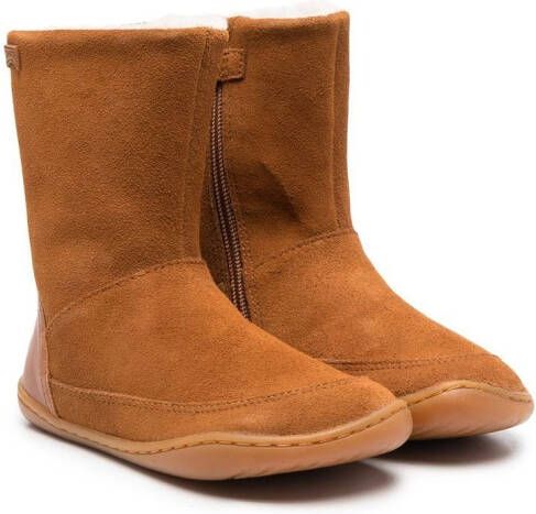 Camper Kids Peu Cami faux-shearling lined boots Brown