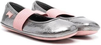 Camper Kids Right metallic ballerina shoes Silver