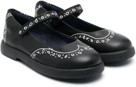 Camper Kids round-toe leather ballerina shoes Black