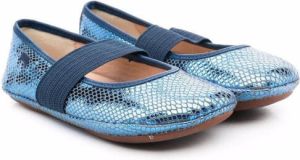 Camper Kids snakeskin-effect ballerina shoes Blue