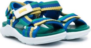 Camper Kids stripe touch-strap sandals Green