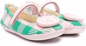 Camper Kids Twins checked ballerina shoes Pink
