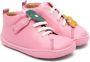 Camper Kids Twins floral-appliqué leather sneakers Pink - Thumbnail 1