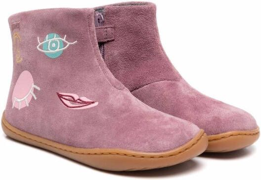 Camper Kids TWS embroidered ankle boots Pink